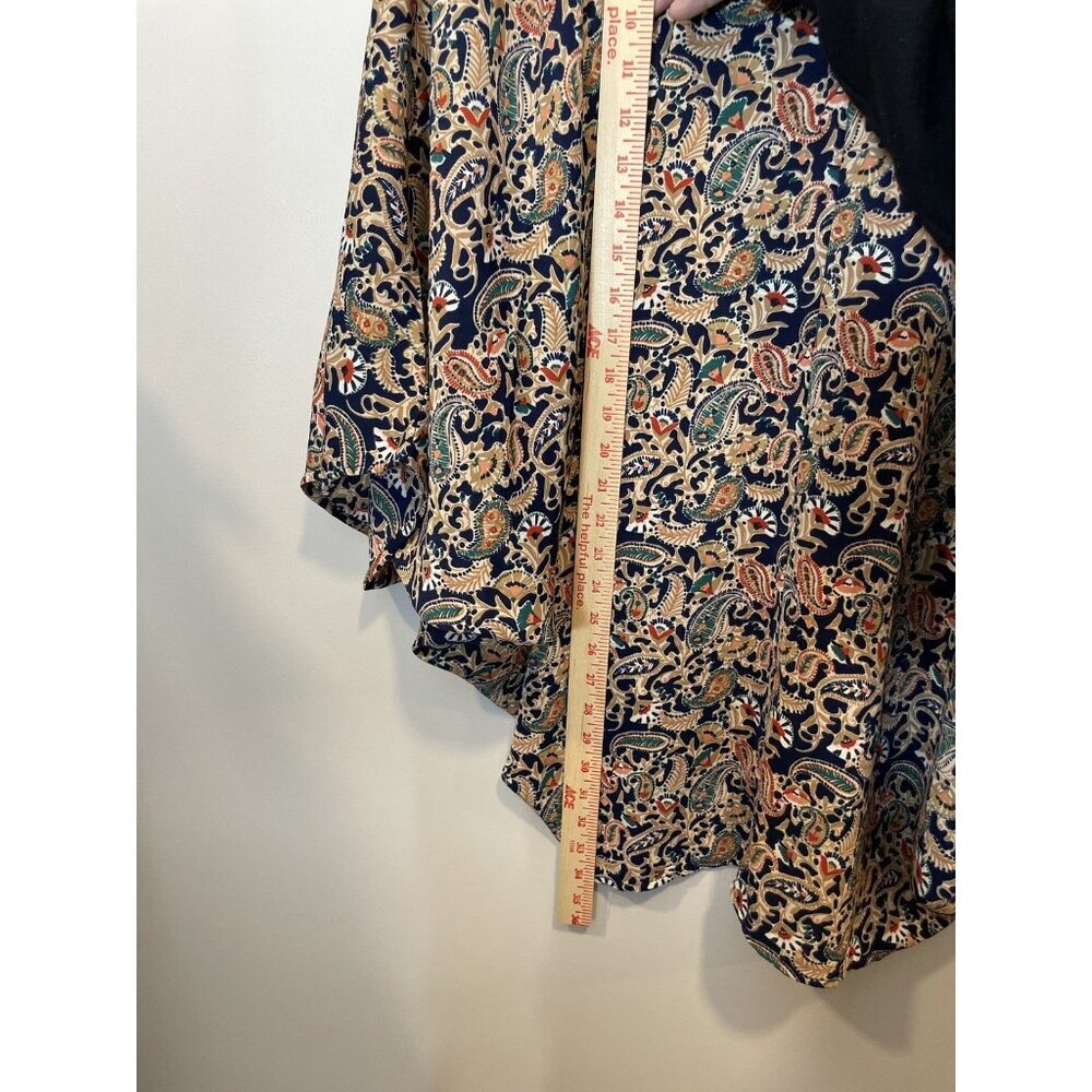 Entro‎ Open Front Paisley Print SZ S Kimono Multicolor Lightweight Boho Festival - Picture 5 of 8
